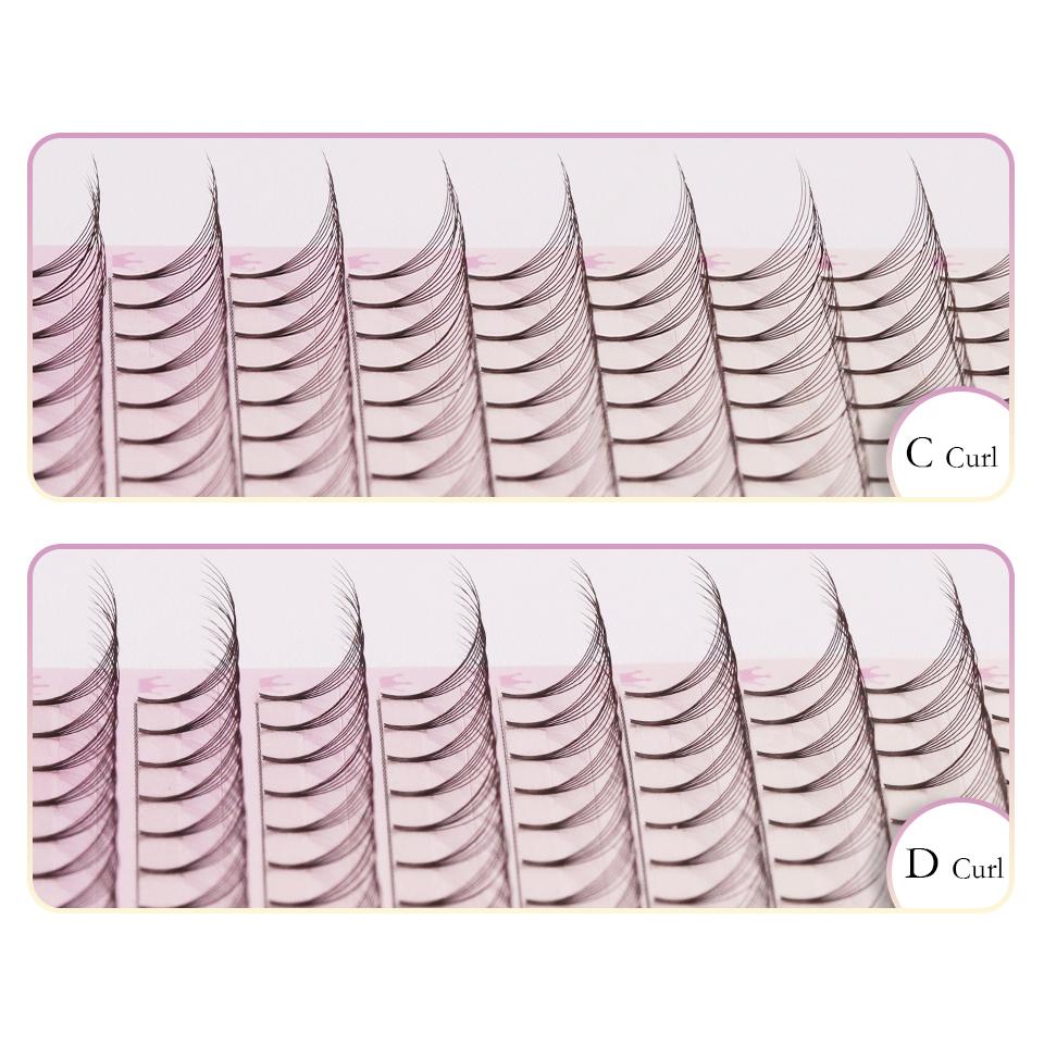 AGUUD 3D 4D 5D 6D Premade Volume Fans Short Stem Russian Volume Eyelash Extensions Soft Natural Long Stem Makeup Individual Lash