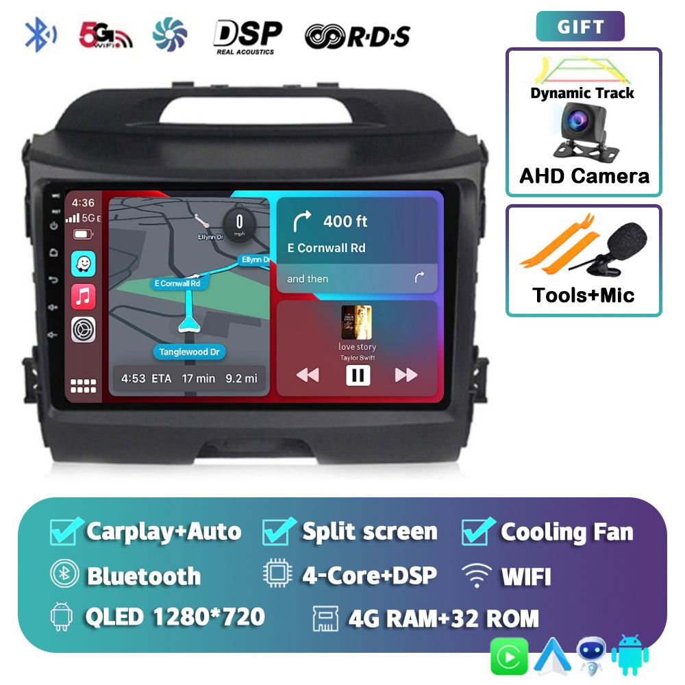 

Android 14 Wireless CarPlay Auto Car Radio For KIA Sportage 3 2010-2015 2016 4G+WIFI Multimedia Video Player GPS 2din Autoradio