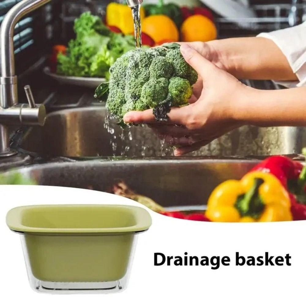 Cute Fruit Storage Basket Stickers Fruit Basin Kitchen Washing Basket Drain Basket Fruit