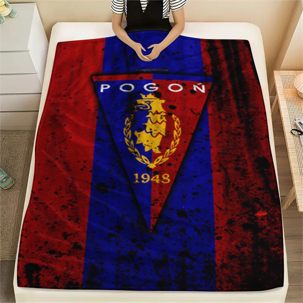 1PC Mks Pogoń Szczecin Print Flannel Blanket, High quality Comfortable for All Seasons, Home Decor, Warmth and Comfort, Perfect for Christmas Gifts