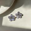 Silver Needle Zirconia Flower Stud Earrings: Elegant, Personalized, and Versatile Light Luxury Fashion Accessories