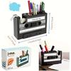 Vintage Cassette Tape Desk Organizer, Retro Style Pen Holder Desktop Storage Box for Office Home Decor