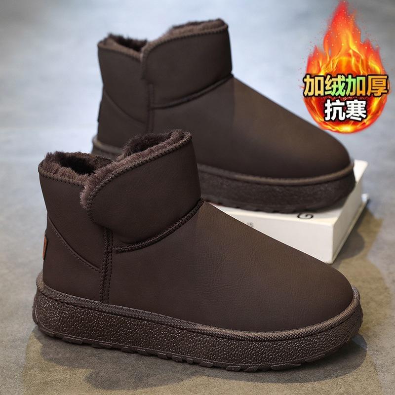 Snow Boots Winter Warm Piled Thickened Short Boots Platform Bread Shoes Cold Resistant High Top Cotton Shoes