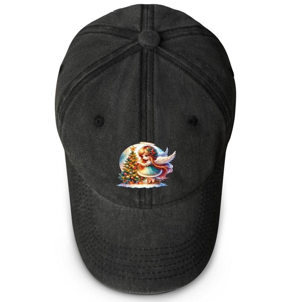 Angel Gift Print Snapback Baseball Cap, Trucker Hat Sunshade Fit Sun Visor Retro Adjustable Sun Hat