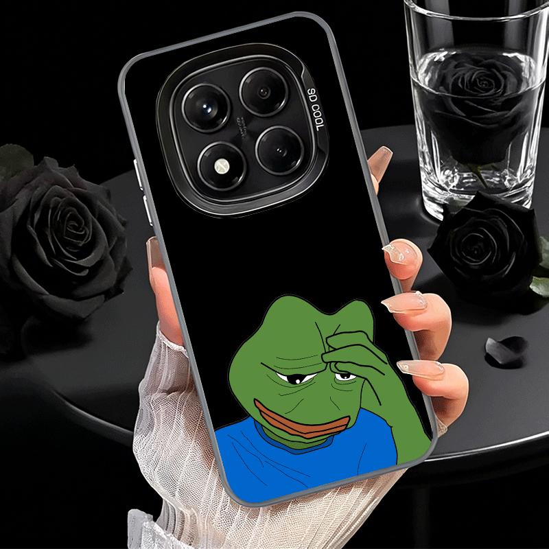 Funny Sad Forg P-Pepe Meme Soft Phone Case for Xiaomi Redmi Note 13 14 15 Pro Plus 12S 12 11S 11 11T 10S 10 Shockproof Cover Bac