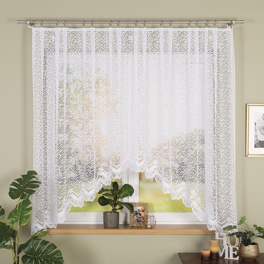 Bogumiła - Ready-made Jacquard Curtain - White - Classic Pattern - 300X160