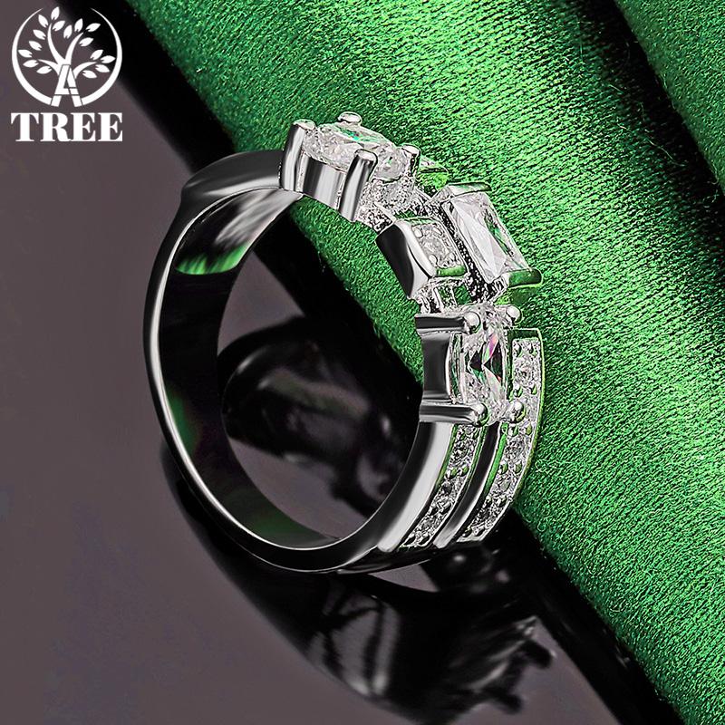 Korean Version Beautiful Luxury Zircon Ring 925 Sterling Silver Ring Women Charm Wedding Party High-Quality Jewelry Accessories
