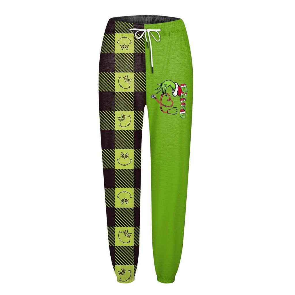 Women's Casual Fashion Christmas Printed Casual Sweatpants Elastic Waist Drawstring Pants