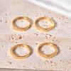 Korean Simple Ring Titanium Steel Natural Stone Female Ins Non-Color  Ring for Anniversary