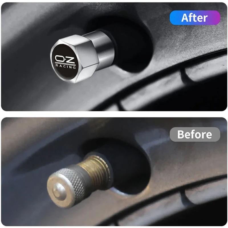 4Pcs Car Wheel Tire Valve Stem Caps Air Tyre Dust Rim Cover For OZ Racing Logo Universal For Car Truck Accessories