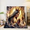 Heavenly Crowned Woman in PrayerFlannel blanket for bedroom, living room, sofa, and nap