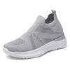 Breathable Mesh Women's Running Shoes Knitted Casual Sneakers Soft Walking Shoes Slip-on Flats Socks Shoes