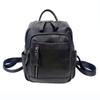 Leather Backpack Women'S Schoolbag Black Soft Cowhide Casual Backpack Small Women Travel Backpack
