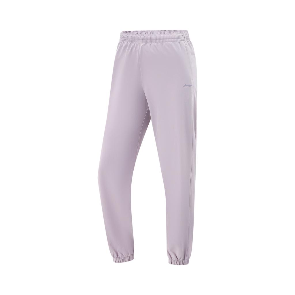 Li Ning Fitness Series Casual Comfortable Versatile Sports Long Pants Women Bottoms Smoky-Purple AYKV488-2