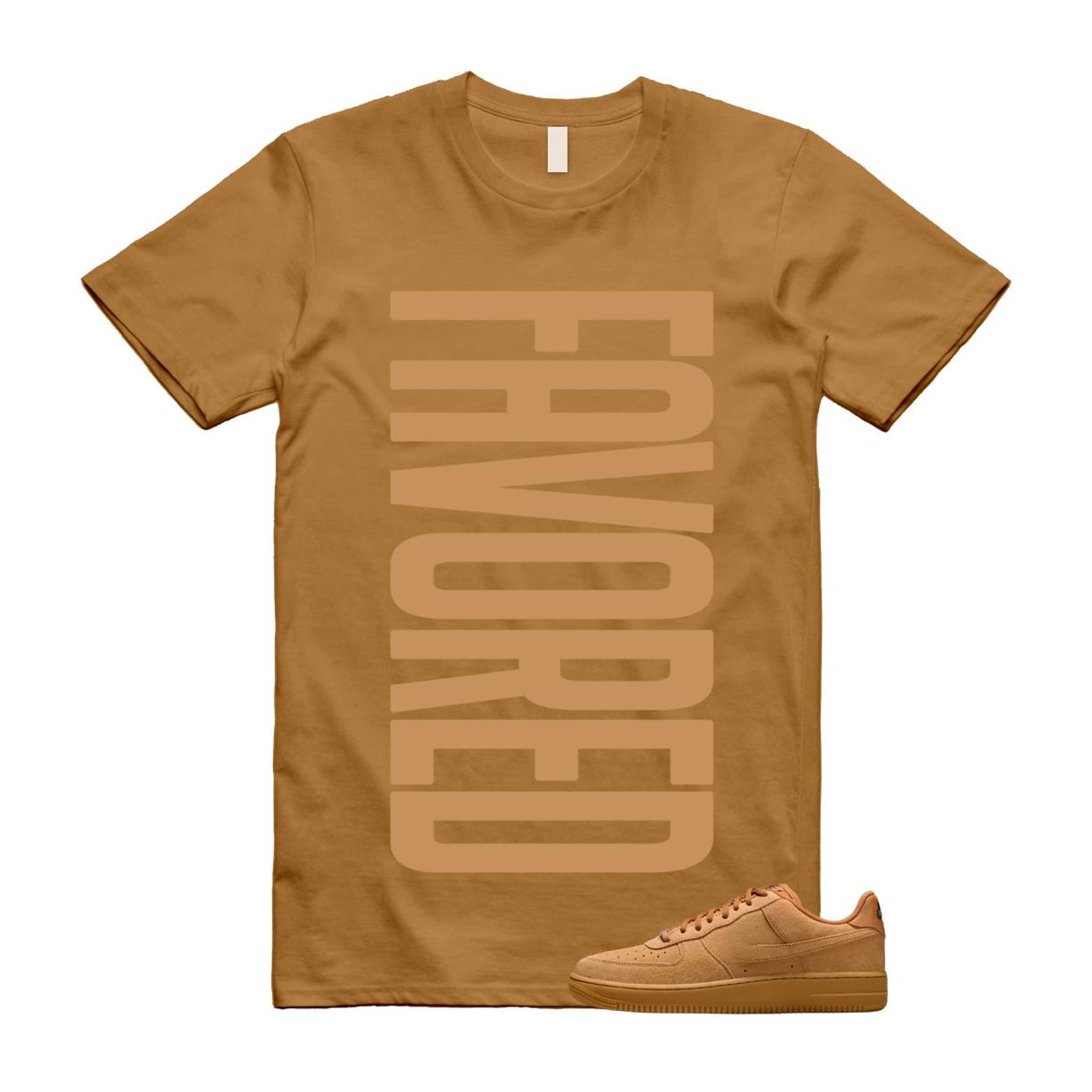Air Force 1 Flax Low SB Gum Light Brown T Shirt Match FAVORED S