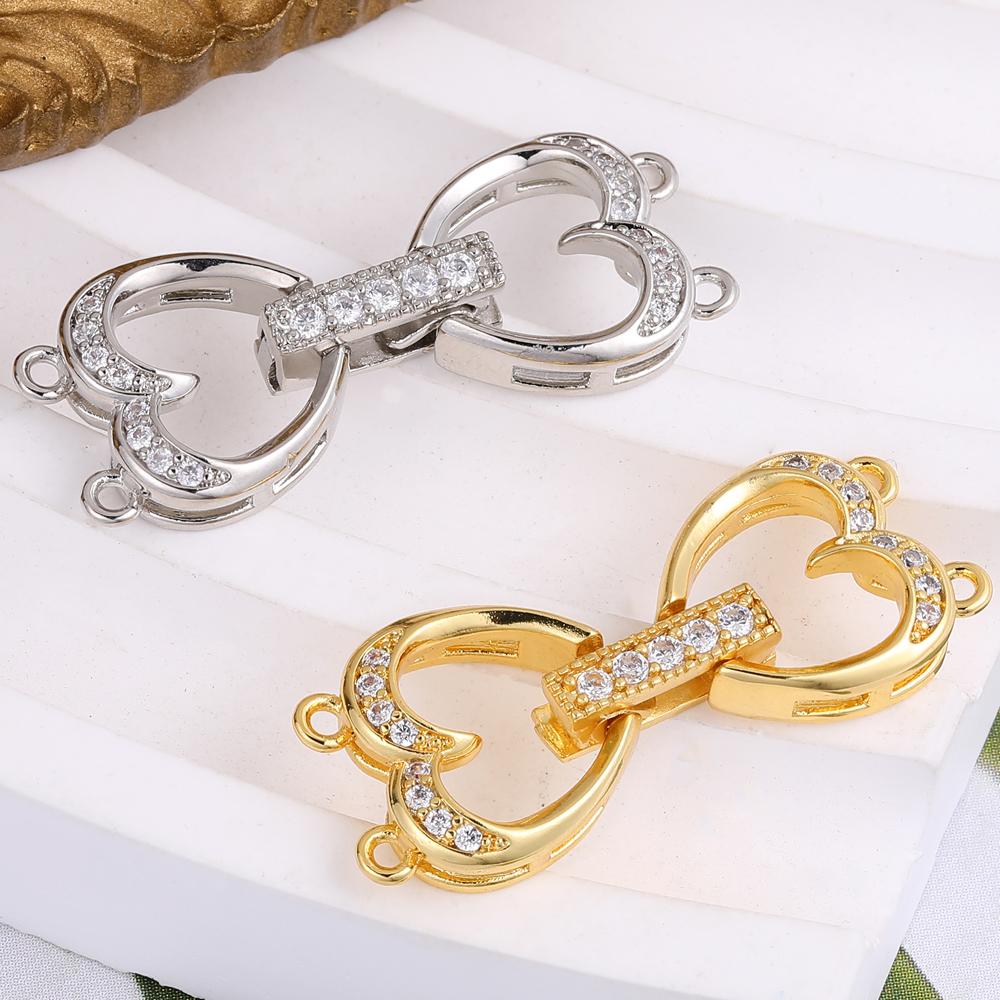Juya Handgefertigt Gold Silber Beschichtet Verschluss Öse Verbinder Verschlüsse Zubehör Für Handarbeiten Perlen Perlen Schmuckherstellung