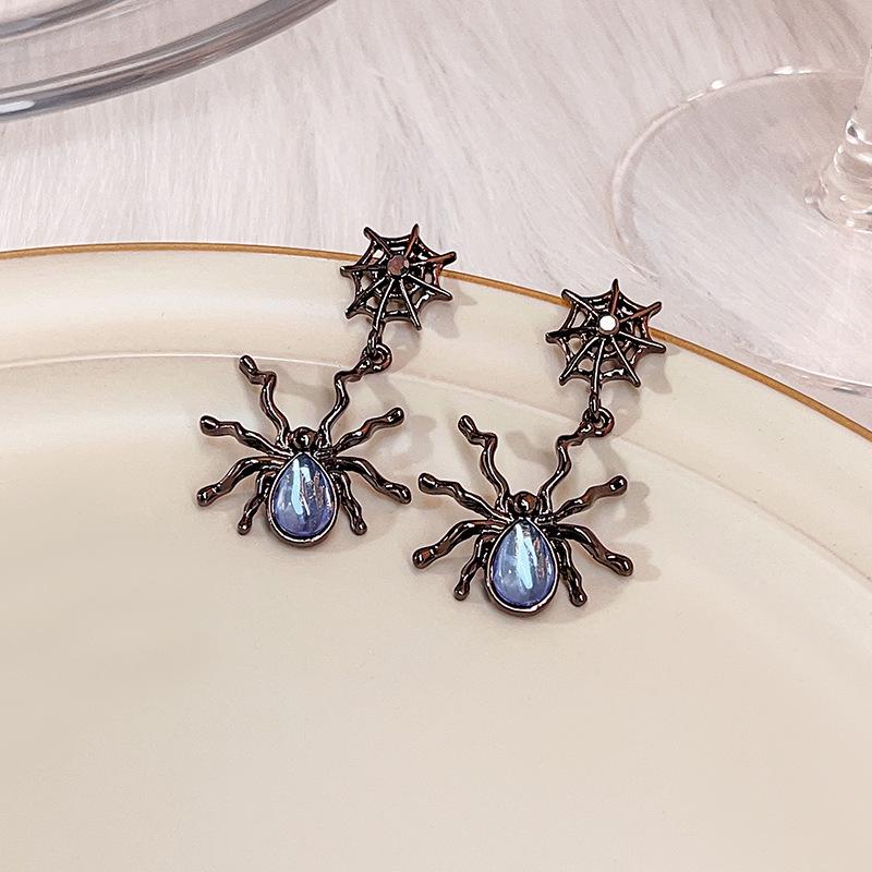 Retro Gothic Punk Bat Skull Spider Pumpkin Halloween Earrings