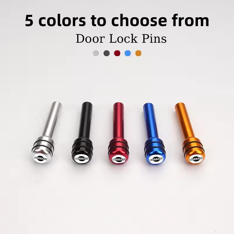 2PCS/4PCS for Nissan Teana Titan Qashqai Elgrand Leaf Juke Tiida Navara Note Car Door Lock Knob Pins Metal Covers Accessories