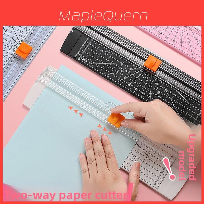 Included Small Portable Plastic Paper Cutter With Dual Blade For Crafts And Office Use