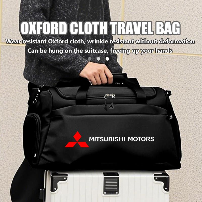 Car Logo Oxford Waterproof Travel Bags Hand Luggage Duffle Fitness Bag For Mitsubishi Outlander Lancer L200 ASX Pajero Grandis