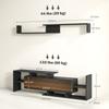 TV Cabinet with Wall Shelf, Open Shelves and Cabinet In Wood, Black and Brown