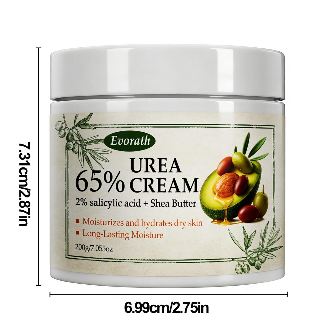 200G Urea krém 65%, Na popraskané ruce a nohy, S bambuckým máslem, Odstraňuje odumřelé kožní buňky a zjemňuje stratum corneum,