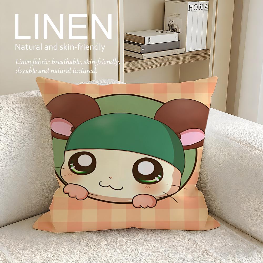 Cute Hamtaro Cushion Cover Pillowcase Set Pcs x x Breathable Washable Sofa Cushion Cover