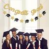 Gold Congrats Grad Banner Glitter Graduation Banner for Graduation Decorations Class of 2026 Party Supplies