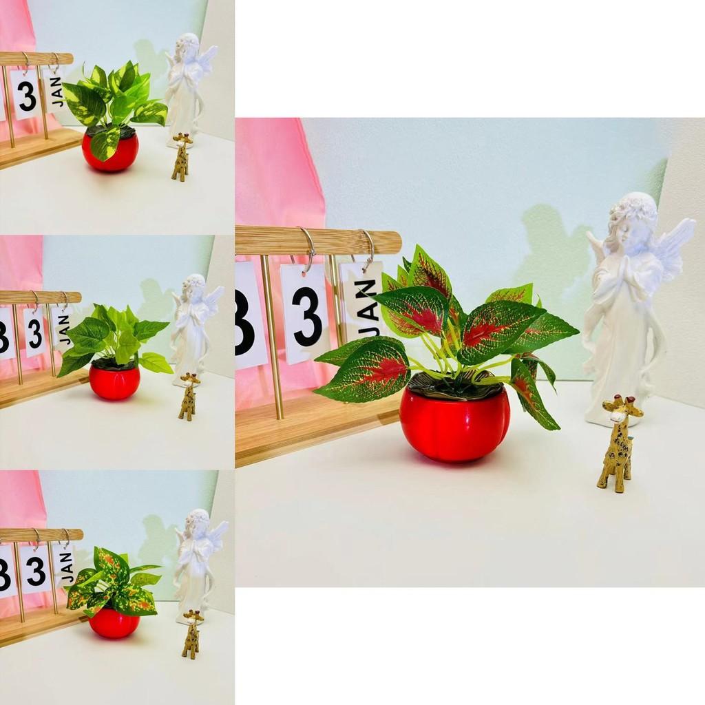 Epipremnum Aureum Artificial Green Plant Container For Holiday Gift And Decor