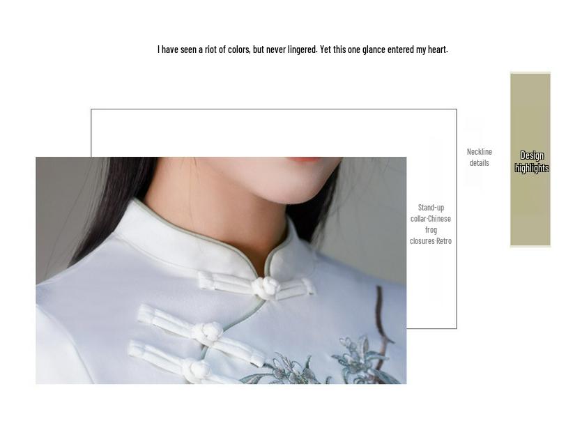 Wiosna/Lato 2025 Retro Chiński Styl Haftowana Bawełna Len Garnitur Tang Qipao Top