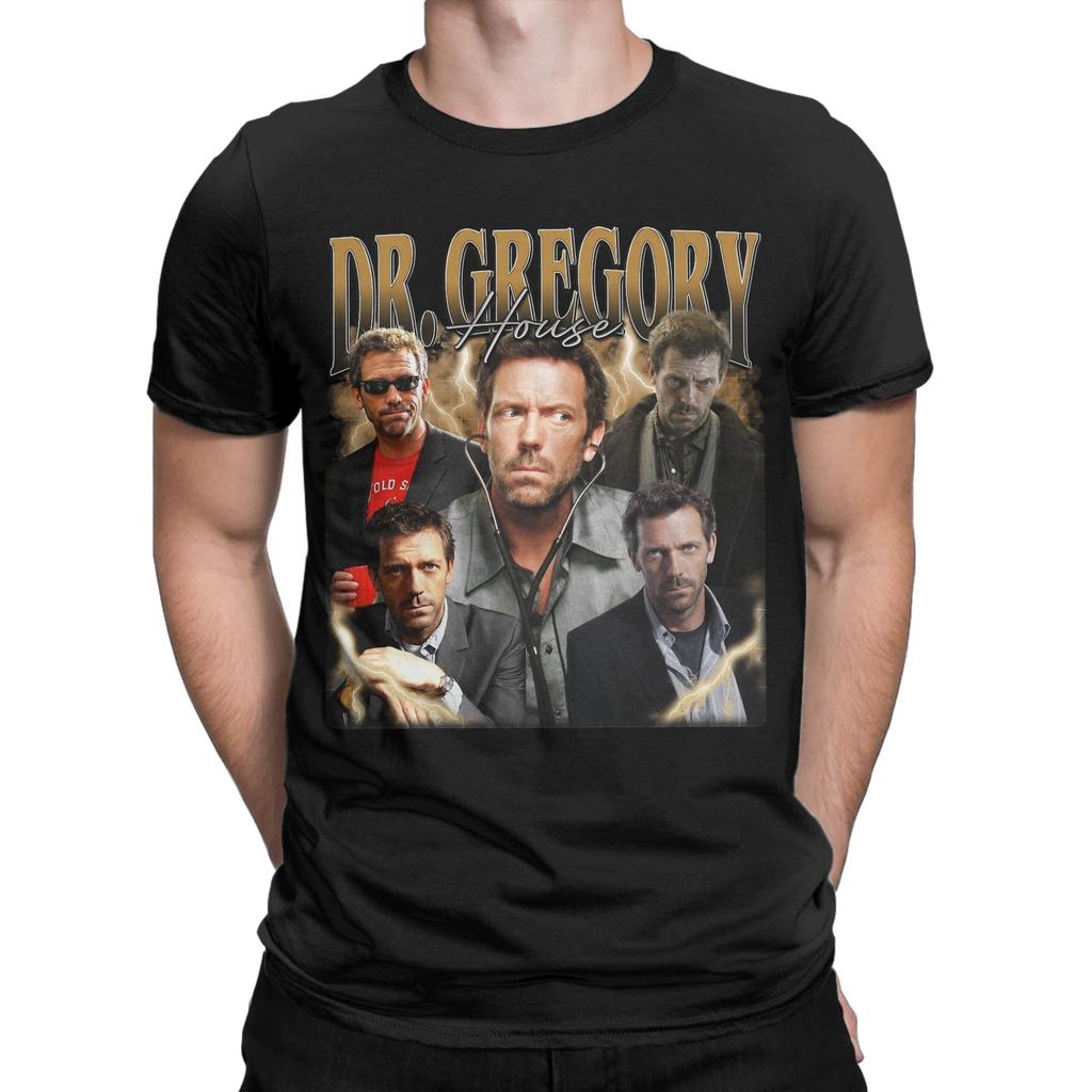 T-shirt House MD Dr Gregory House Stampata Grafica per Unisex Maglietta in Puro Cotone Manica Corta