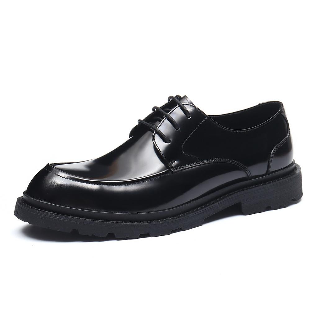 Men'S Shoes Genuine Leather Shoes Men'S Formal British Derby Shoes Patent Leather Glossy Business Shoes