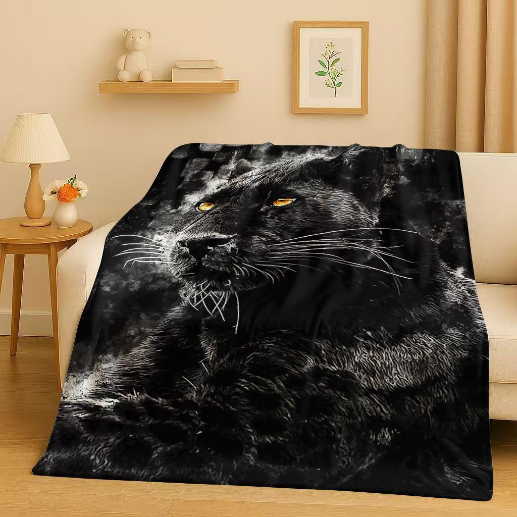 3D Cheetah Leopard Beast Flannel Blanket,Ultra Soft Warm Plush Throw for Home Bedroom Bed Sofa Cover Office Travel Camping Gift