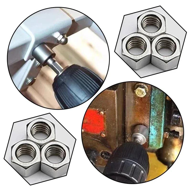 Conjunto de 14 peças de bits de soquete sextavado, pontas de chave de fenda elétricas, kit de ferramentas pneumáticas, conjunto de chaves de soquete de aço cromo vanádio