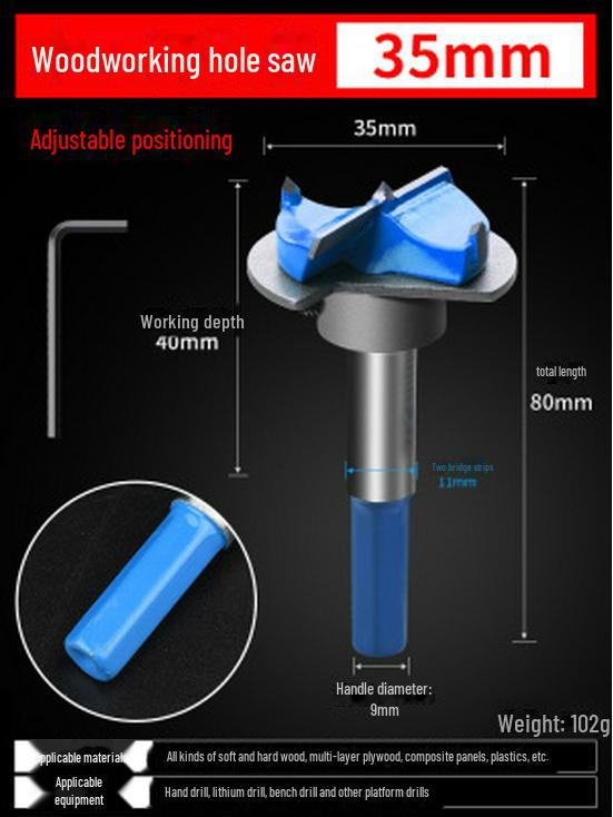 Bohrer für Türschlossscharniere für die industrielle Holzbearbeitung