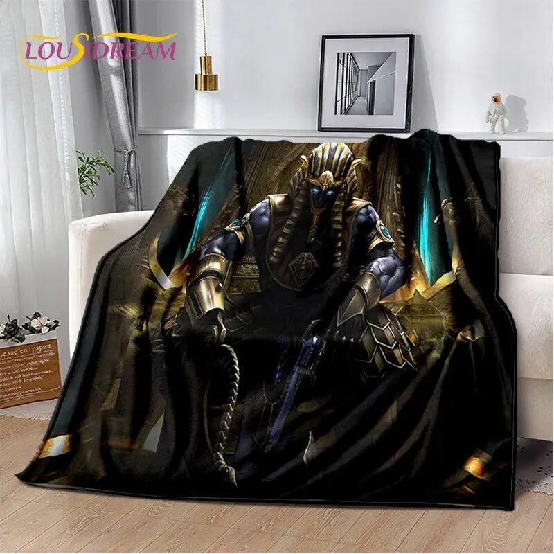 3D Egyptian Mythology Pharaoh Hieroglyphics Soft Plush Blanket,Flannel Blanket Throw Blanket for Living Room Bedroom Sofa Picnic