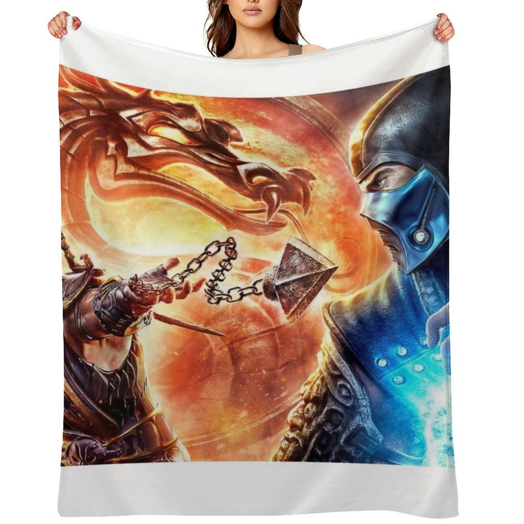 Mortal Kombat Throw Blanket Retros Hair Baby Stuffeds Blankets