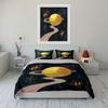 Yellow Planet, Rainbow Rings. Bedding Sets Duvet Cover Sets Duvet Covers Pillowcases(1 * Duvet Cover 2 * Pillowcases Without Duvet Insert)