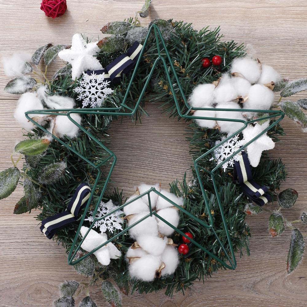 Green Star Wreath Frame Metal Wire Metal Wreath Form Floral Crafts Hoops  Home Party