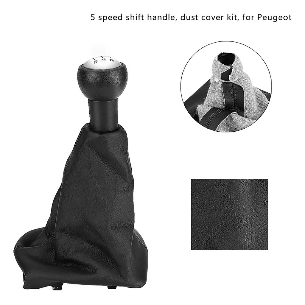 5 Speed Gear Shift Stick Knob Dust proof Cover Gaiter Boot Leather for Peugeot 207 307 406