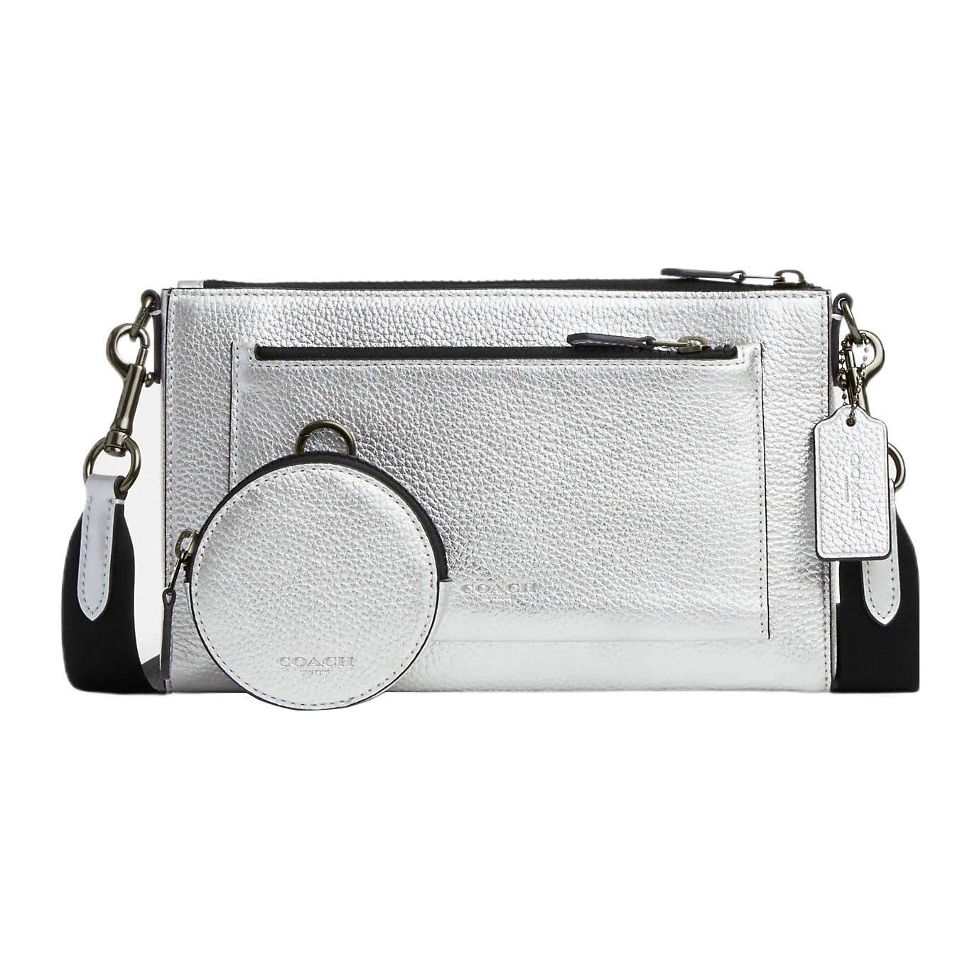 Coach Holden 25 Minimalist Solid Color Zipper Closure Pebbled Leather And Calfskin Shoulder Crossbody Bag Medium Women bags Silver CM173-QBMEA Basic Set BagDust Bag 21400₽