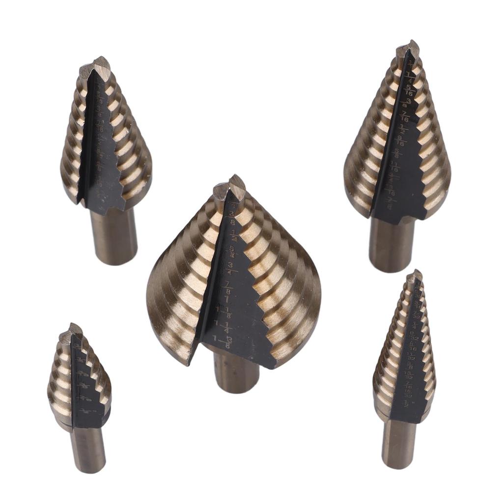 Set 5 buc Burghiu treaptă 316 la 1?Burghie Conice din Carbură de 38 Inch pentru Lemn Metal Plastic