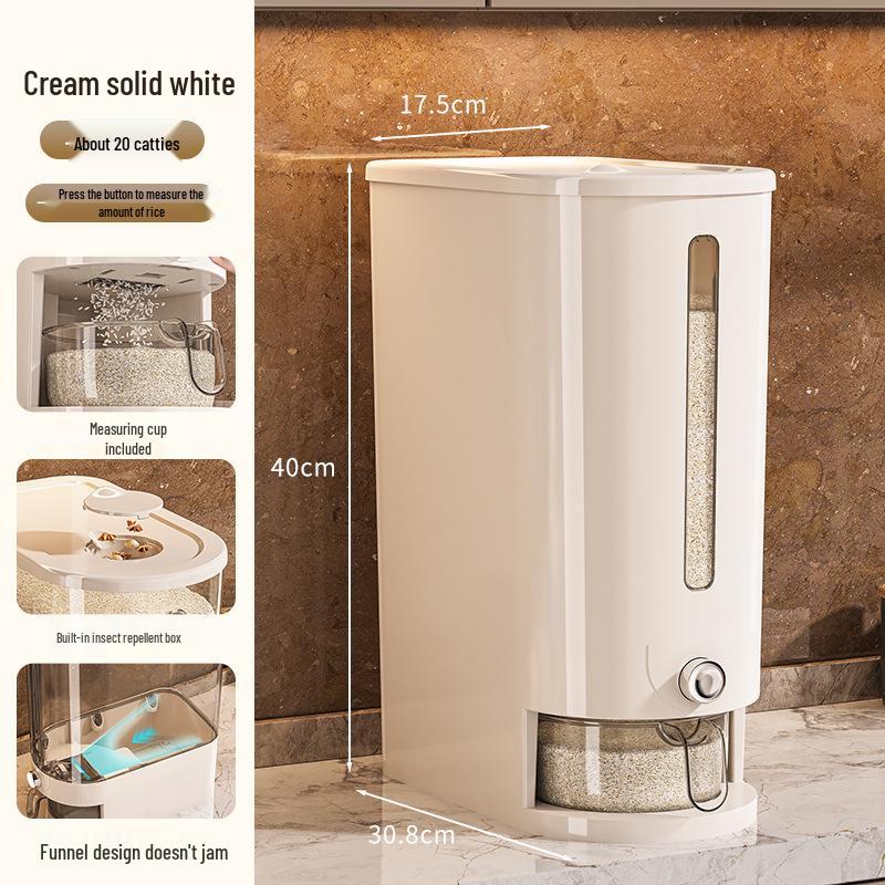 Press-Type Large Capacity Rice & Grain Dispenser - Insect & Moisture-Proof