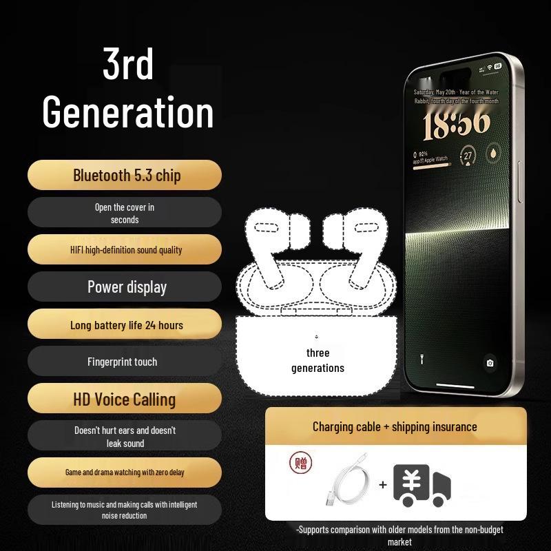 "Pro4 Fifth Gen True Wireless Bluetooth Headset: 24-Year Edition with Noise Reduction, Comfortable Fit, Long Battery Life, and High Power"