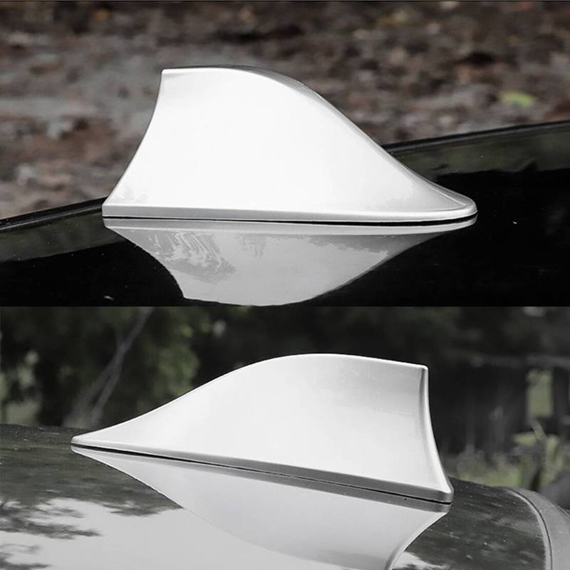 Roof Shark Fin Antenna Aerial Cover AM/FM Signal Silver Fit for Hyundai Kona 2018      Plastic
