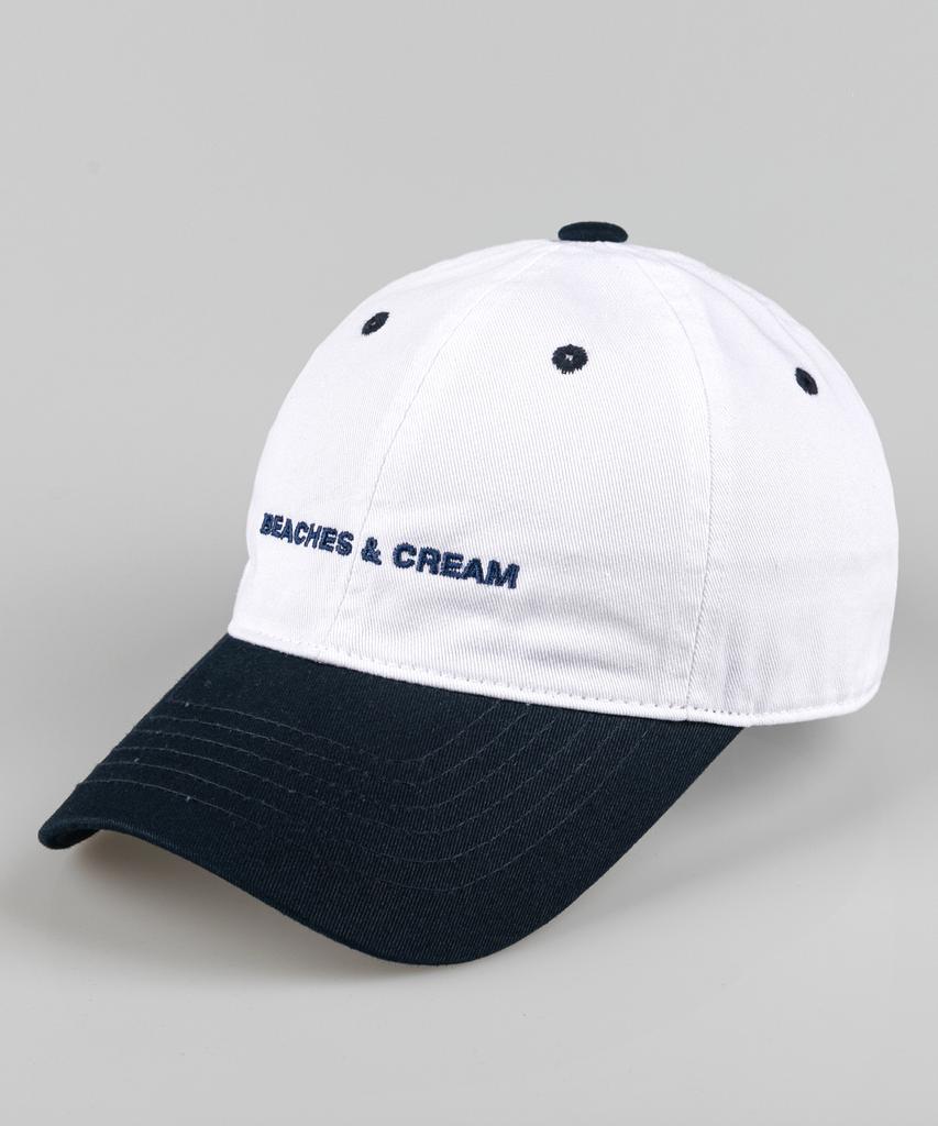 Bichiseuaenkeulim Small Logo Two-Tone Ball Cap-White(Navy)
