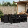 VidaXL 13-piece Garden Dining Set Black Cushions Braided Resin 3277986