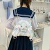 Lolita Bowknot Rabbit Plush Shoulder Bag With Pearl Chain For Daily Casual Use