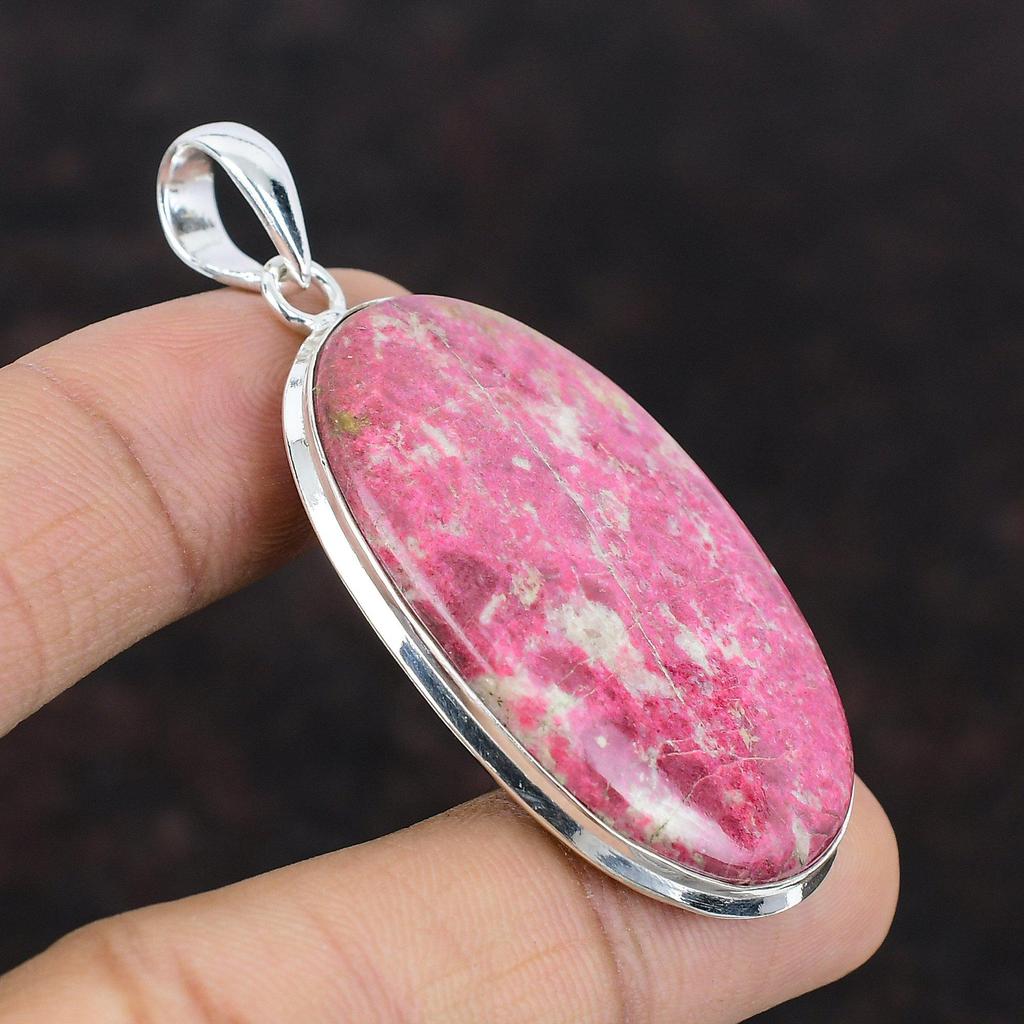 Thulite Pendant Handmade Jewelry 925 Sterling Silver Pendant Thulite Jewelry Gemstone Pendant Ethnic Pendant Mother's Day Gift Women Pendant