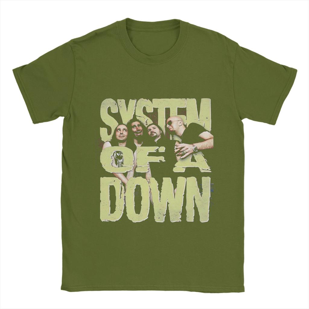 System Of A Down T Shirt Summer 100% Cotton T-Shirts For Men Hippie Casual Tee Shirt Short-Sleeve Y2K Casual Clothes